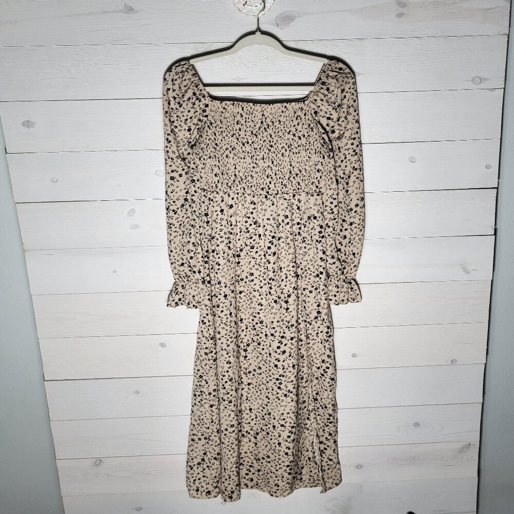 Women's Maxi Dress Ditsy Floral Smocked Boho Cottagecore Milkmaid